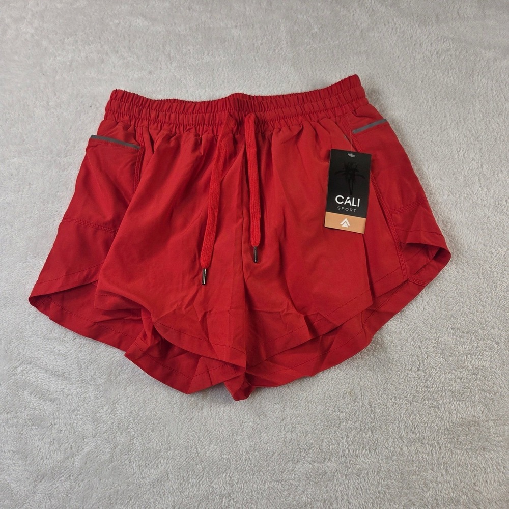 Cali Sport Womens Red Performance Running Training Shorts Large NWT SW-CS0022S